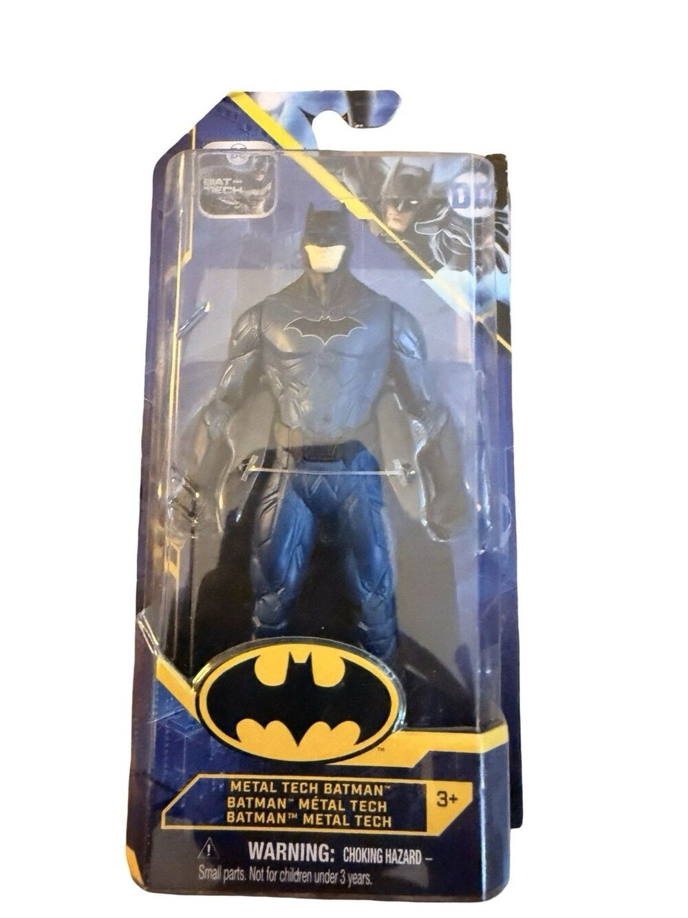 DC Batman Metal Tech Action Figure Spin Master 6 Inch Blue Black New Sealed
